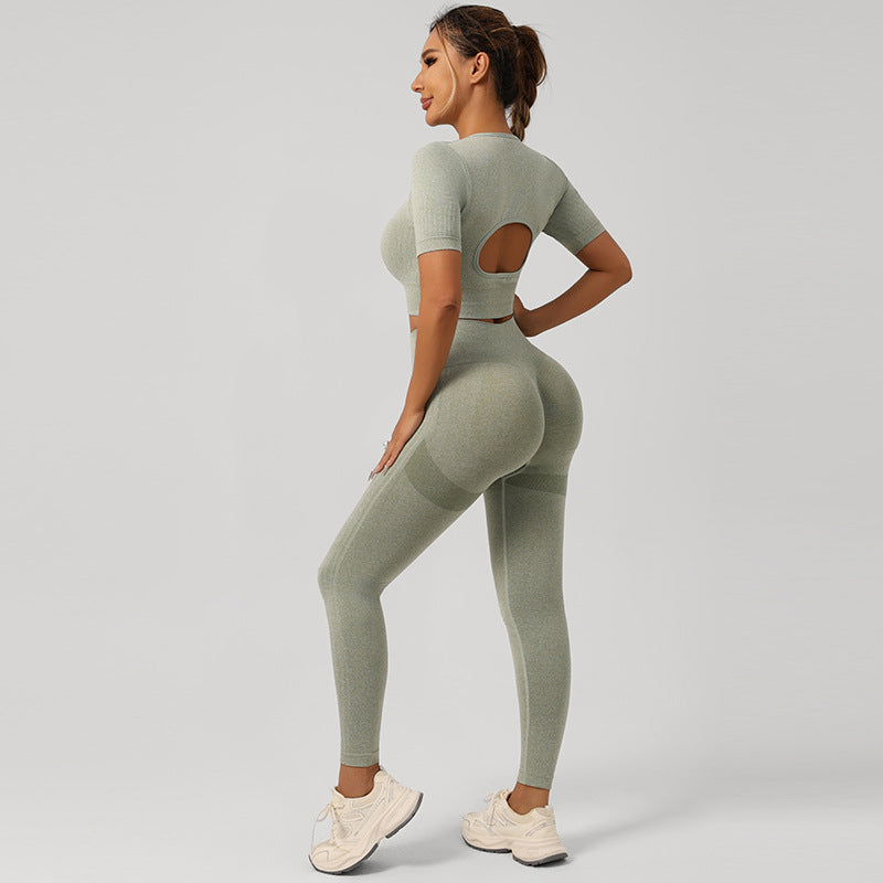 Women Yoga Outfit Set Sports Bra and High Waist Pants