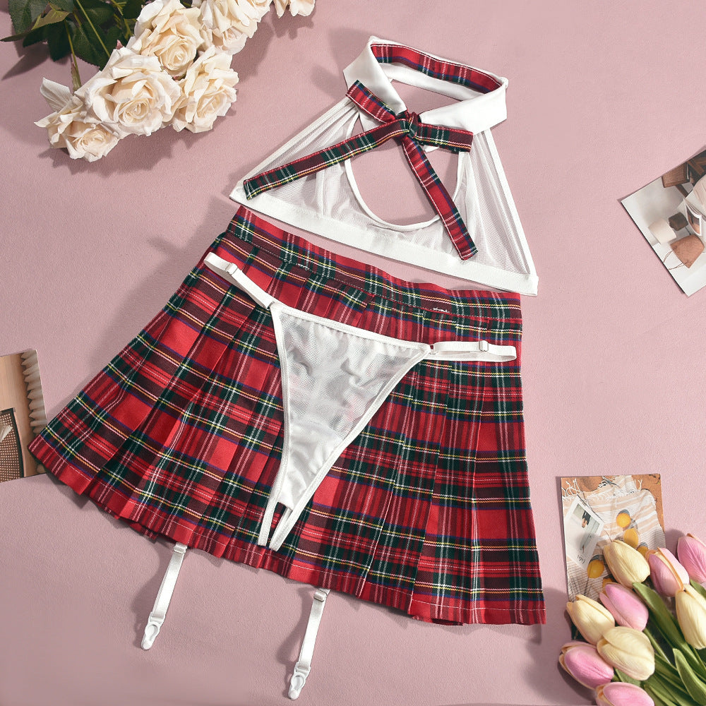 Cosplay Teacher Lingerie Set with Mesh Skirt