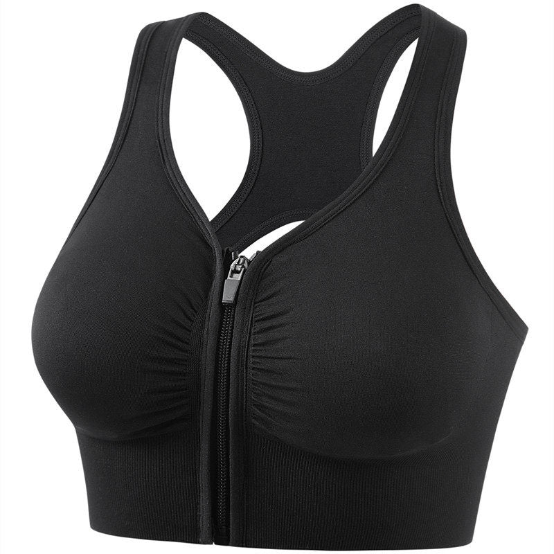 Front Zipper Sports Bra with Support