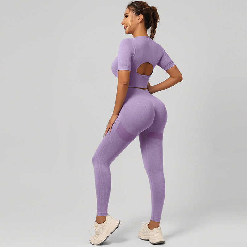 Women Yoga Outfit Set Sports Bra and High Waist Pants