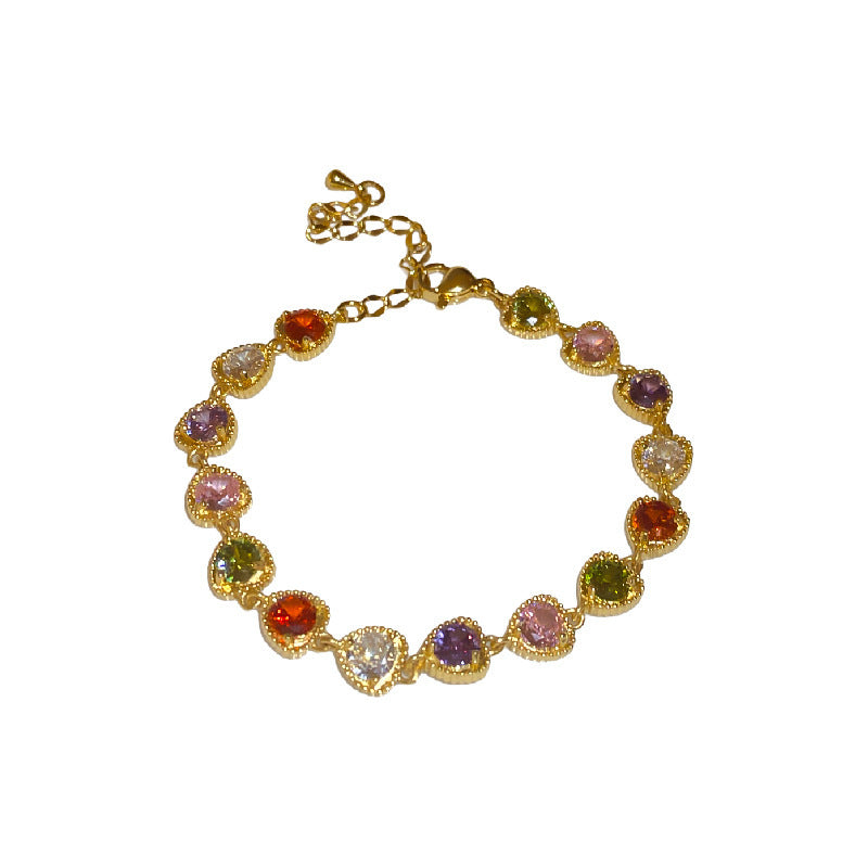Heart Zircon Bracelet Light Luxury Women Jewelry