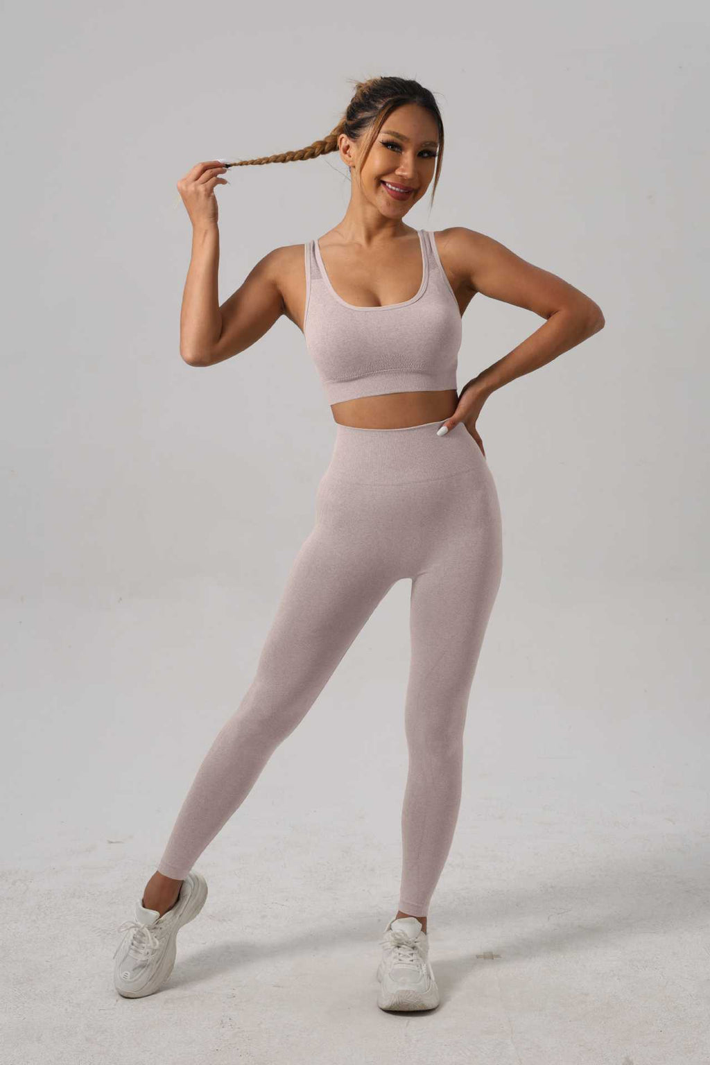 Women Yoga Outfit Set Sports Bra and High Waist Pants