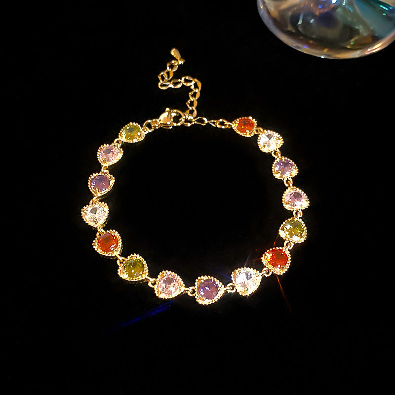 Heart Zircon Bracelet Light Luxury Women Jewelry