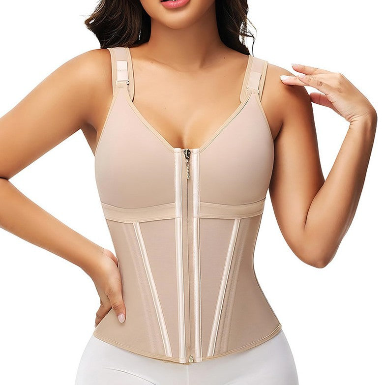 Women Mesh Shapewear with Built-in Bra Waist Cincher