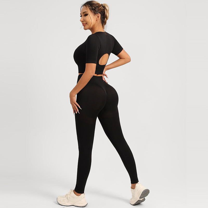 Women Yoga Outfit Set Sports Bra and High Waist Pants