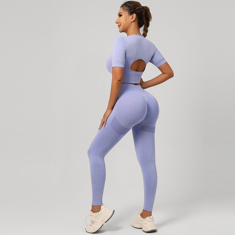 Women Yoga Outfit Set Sports Bra and High Waist Pants