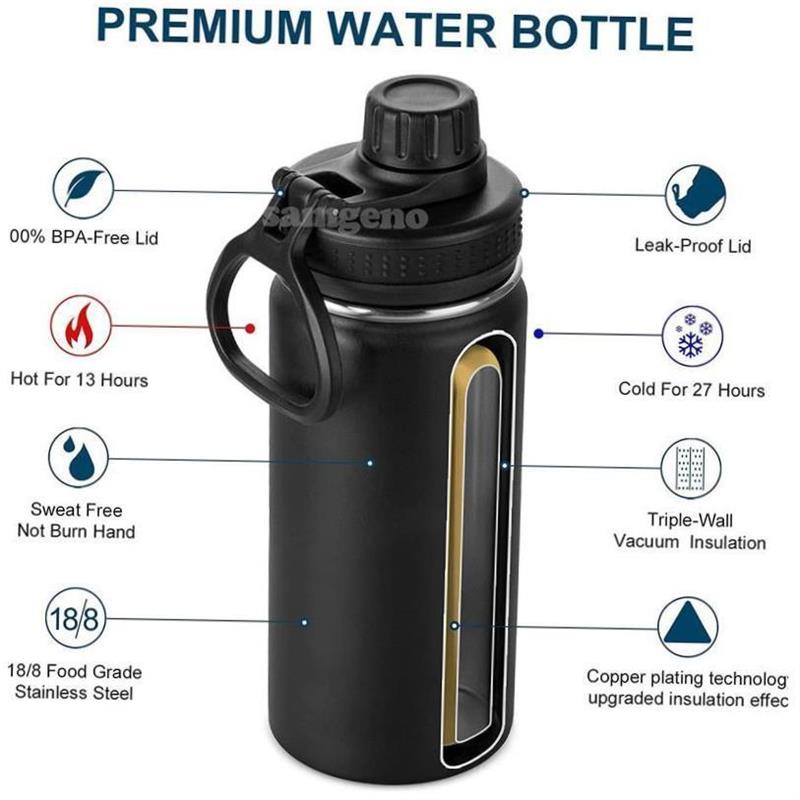 Insulated Stainless Steel Water Bottle with Straw