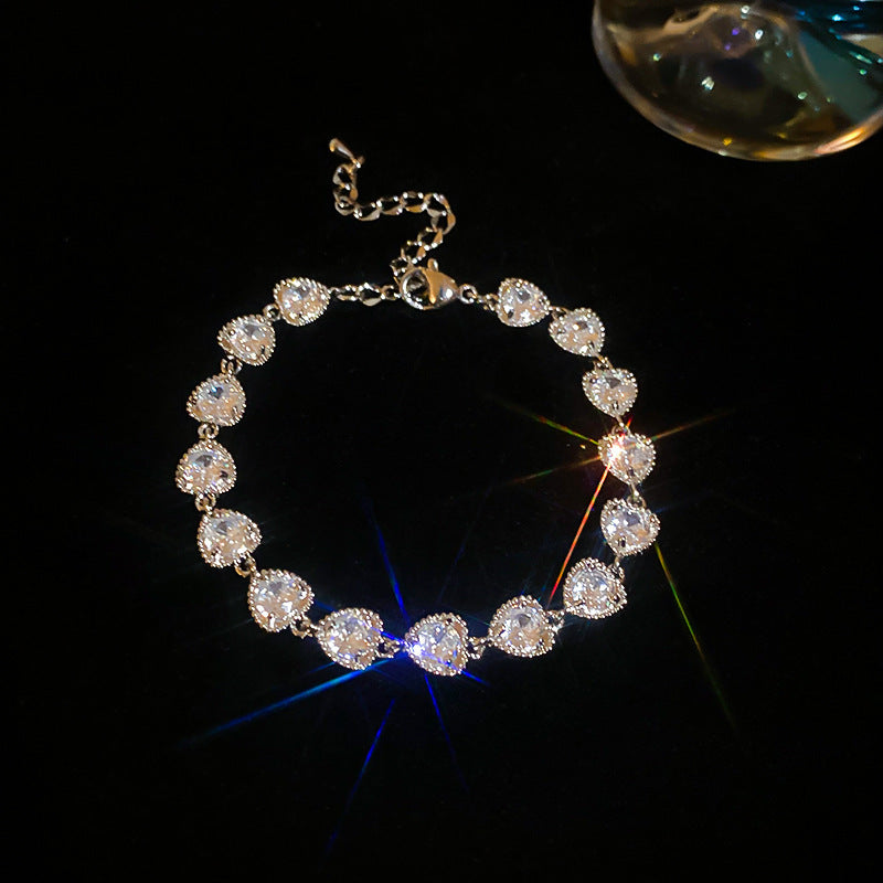 Heart Zircon Bracelet Light Luxury Women Jewelry